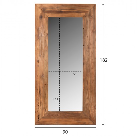 ΚΑΘΡΕΠΤΗΣ ΤΟΙΧΟΥ YORKSHIRE HM4267 ΠΛΑΙΣΙΟ ΑΝΑΚΥΚΛΩΜΕΝΟ ΞΥΛΟ ΤΕΑΚ 90x182εκ.
