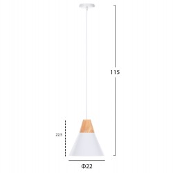 ΦΩΤΙΣΤΙΚΟ ΟΡΟΦΗΣ ΚΡΕΜΑΣΤΟ HM4149 ΛΕΥΚΟ ΜΕΤΑΛΛΙΚΟ ΚΑΠΕΛΟ-ΞΥΛΟ Φ22x115Υ εκ.