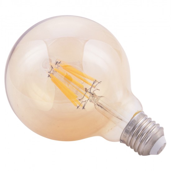 ΛΑΜΠΤΗΡΑΣ GLOBO LED FILAMENT 8W E27 3000K ΧΡΥΣΟ DIMMABLE HM4050.02