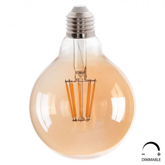 ΛΑΜΠΤΗΡΑΣ GLOBO LED FILAMENT 8W E27 3000K ΧΡΥΣΟ DIMMABLE HM4050.02