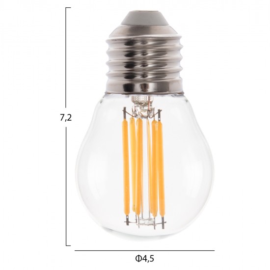 ΛΑΜΠΤΗΡΑΣ HM4046.01 LED FILAMENT 6W E27 3000K ΔΙΑΦΑΝΟ DIMMABLE