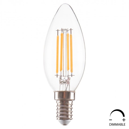 ΛΑΜΠΤΗΡΑΣ LED FILAMENT 4W E14 3000K ΔΙΑΦΑΝΟΣ DIMMABLE HM4048.01