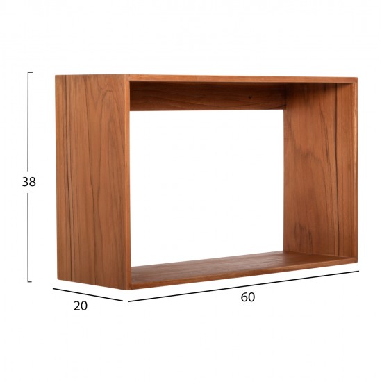 ΡΑΦΙΕΡΑ CHENGIS HM9830 3ΤΜΧ ΞΥΛΟ TEAK ΣΕ ΦΥΣΙΚΟ ΧΡΩΜΑ 60x20x38Υεκ