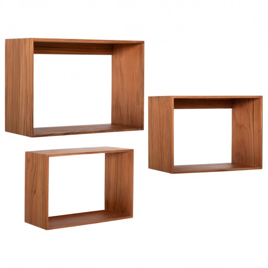 ΡΑΦΙΕΡΑ CHENGIS HM9830 3ΤΜΧ ΞΥΛΟ TEAK ΣΕ ΦΥΣΙΚΟ ΧΡΩΜΑ 60x20x38Υεκ