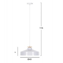 ΦΩΤΙΣΤΙΚΟ ΟΡΟΦΗΣ ΚΡΕΜΑΣΤΟ HM4159.02 ΛΕΥΚΟ ΜΕΤΑΛΛΙΚΟ ΚΑΠΕΛΟ Φ40x116Υεκ