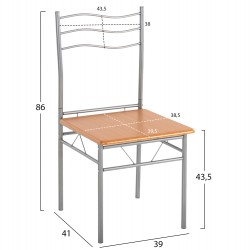 ΣΕΤ ΤΡΑΠΕΖΑΡΙΑΣ 5ΤΜΧ PEASY HM9415.02 ΜΕΤΑΛΛΟ ΑΣΗΜΙ-MDF SONAMA 110x60x75Υεκ