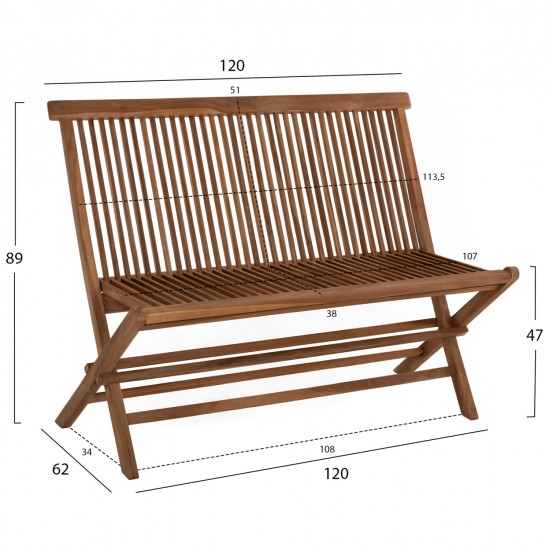 ΣΕΤ ΤΡΑΠΕΖΑΡΙΑΣ ΕΞΩΤ. ΧΩΡΟΥ 3ΤΜΧ KENDALL HM11952 ΜΑΣΙΦ ΞΥΛΟ TEAK ΦΥΣΙΚΟ