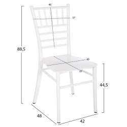 ΚΑΡΕΚΛΑ ΠΟΛΥΠΡΟΠΥΛΕΝΙΟΥ CATERING TIFFANY NEW HM8058.03 ΛΕΥΚΗ 41.2x49.7x89Υεκ.