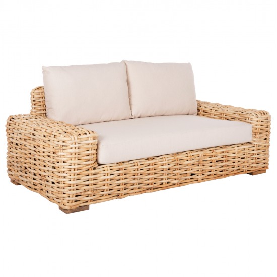 ΚΑΝΑΠΕΣ 2-ΘΕΣΙΟΣ TROPEL HM9809 ΞΥΛΟ MANGO-RATTAN ΦΥΣΙΚΟ-ΛΕΥΚΑ ΜΑΞΙΛΑΡΙΑ 192x88x70-85Υεκ.