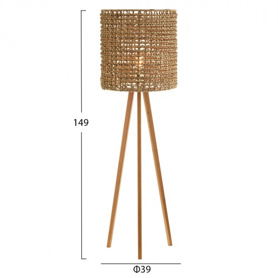 ΕΠΙΔΑΠΕΔΙΟ ΦΩΤΙΣΤΙΚΟ HM4352 RUBBERWOOD-RATTAN-SEAGRASS ΣΕ ΦΥΣΙΚΟ Φ36x149,5Υεκ.