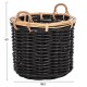 ΣΕΤ 2 ΚΑΛΑΘΙΑ POTTS HM4379 ΜΑΥΡO&ΦΥΣΙΚΟ ΧΡΩΜΑ- CL RATTAN Φ61+Φ45εκ.