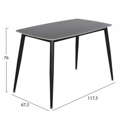 ΤΡΑΠΕΖΙ RAVEN HM9854.02 ΚΕΡΑΜΙΚΟ TOP ΜΑΥΡΟ ΜΑΡΜΑΡΟ-ΜΑΥΡΟ ΜΕΤΑΛΛΟ 120x70x73Υεκ.