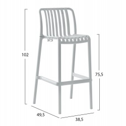 ΣΚΑΜΠΟ BAR ΠΟΛΥΠΡΟΠΥΛΕΝΙΟΥ CONVEE HM6098.01 ΛΕΥΚΟ 38,5x49,5x102Υεκ.