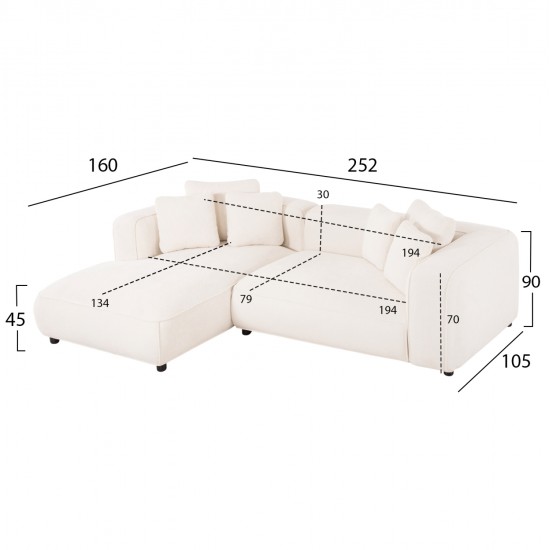 ΚΑΝΑΠΕΣ ΓΩΝΙΑ (ΑΡΙΣΤΕΡΗ) 3-ΘΕΣΙΟΣ GRACE HM3280.02L ΛΕΥΚΟ ΥΦΑΣΜΑ 252x160x70-90Υεκ ΚΑΝΑΠΕΣ ΓΩΝΙΑ (ΑΡΙΣΤΕΡΗ) 3-ΘΕΣΙΟΣ GRACE HM3280.02L ΛΕΥΚΟ ΥΦΑΣΜΑ 252x160x70-90Υεκ
