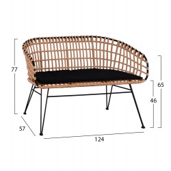 ΣΕΤ ΕΞΩΤ.ΧΩΡΟΥ 4ΤΜΧ ALLEGRA HM21051 ΣΥΝΘ.RATTAN ΜΠΕΖ-ΜΑΥΡΟ ΜΕΤΑΛΛΟ