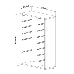 ΣΥΡΤΑΡΙΕΡΑ SANI HM18211.01 ΜΕΛΑΜΙΝΗ ΣΕ ΛΕΥΚΟ-14 ΛΕΥΚΑ ΣΥΡΤΑΡΙΑ P.E. 69,5x30x109Υεκ