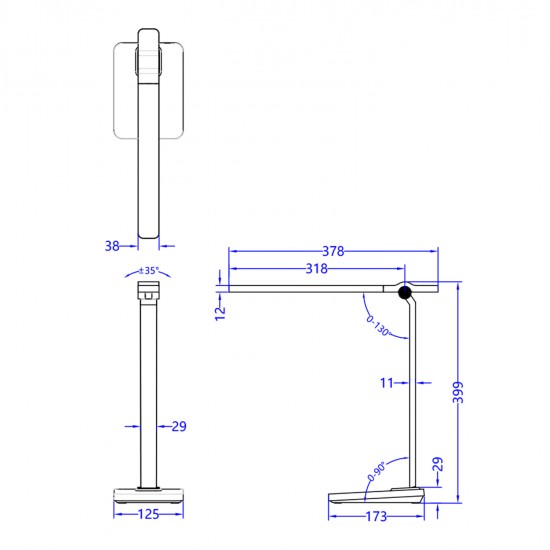 ΦΩΤΙΣΤΙΚΟ ΓΡΑΦΕΙΟΥ LED BLAIN PRO HM4448.01 ΛΕΥΚΟ ΧΡΩΜΑ ABS 17,3x12,5x39,9Υεκ.