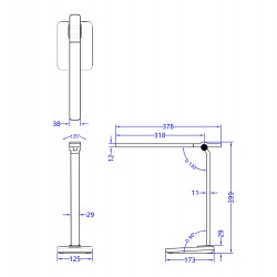 ΦΩΤΙΣΤΙΚΟ ΓΡΑΦΕΙΟΥ LED BLAIN PRO HM4448.07 ΓΚΡΙ ΧΡΩΜΑ ABS 17,3x12,5x39,9Υεκ.