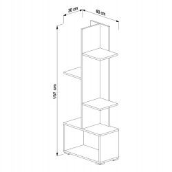 ΒΙΒΛΙΟΘΗΚΗ TRIVIO HM18195.03 ΜΕΛΑΜΙΝΗ ΣΕ ΛΕΥΚΟ-ATLANTIS GREEN 50x25x127Υεκ.