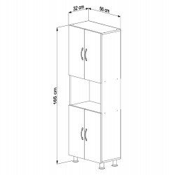 ΕΠΙΠΛΟ ΚΟΥΖΙΝΑΣ/ΝΤΟΥΛΑΠΙ RAD HM18196.03 ΜΕΛΑΜΙΝΗ ΣΟΝΑΜΑ-ΛΕΥΚΟ 56x32x165Υεκ.