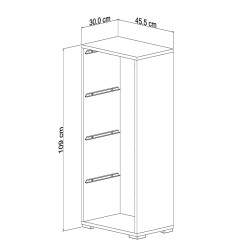 ΣΥΡΤΑΡΙΕΡΑ SANI HM18216.01 ΜΕΛΑΜΙΝΗ ΣΕ ΛΕΥΚΟ-4 ΛΕΥΚΑ ΣΥΡΤΑΡΙΑ P.E. 45,5x30x109Υεκ