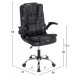 ΚΑΡΕΚΛΑ ΓΡΑΦΕΙΟΥ CANAN HM1201 ΜΑΥΡO PVC-ΒΑΣΗ ΧΡΩΜΙΟΥ 66x61x105Υεκ.