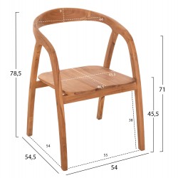 ΠΟΛΥΘΡΟΝΑ DEUS NEW HM9621.11 ΞΥΛΟ TEAK ΣΕ ΦΥΣΙΚΟ 54x54,5x78,5Υεκ.