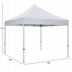 GAZEBO MATTHEW-AL HM6313 ΠΤΥΣΣΟΜ.-ΕΠΑΓΓΕΛΜΑΤΙΚΗ ΧΡΗΣΗ-ΣΚΕΛΕΤΟΣ ΑΛΟΥΜ.ΑΣΗΜΙ-ΛΕΥΚΟ ΥΦΑΣΜΑ 3x3x3,43Yμ