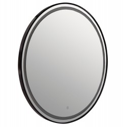 ΚΑΘΡΕΠΤΗΣ ΤΟΙΧΟΥ ΣΤΡΟΓΓΥΛΟΣ ROUNDER HM4503.01 ΑΛΟΥΜΙΝΙΟ ΣΕ ΜΑΥΡΟ-ΦΩΤΙΣΜΟΣ LED Φ80εκ.