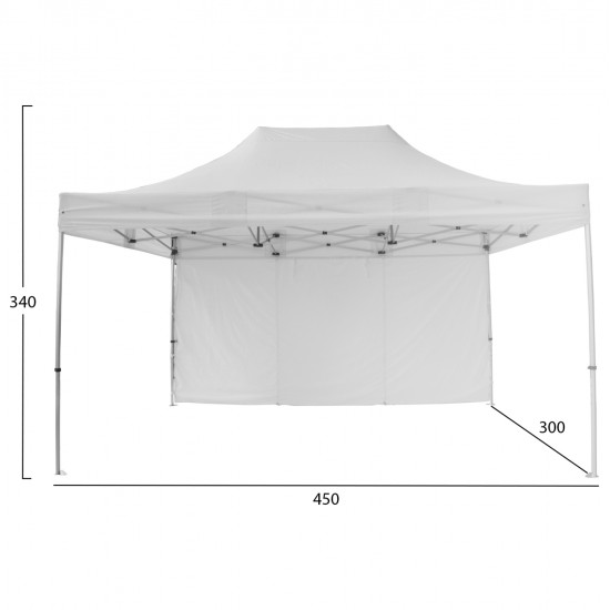 GAZEBO ΕΠΑΓΓΕΛΜΑΤΙΚΟ ΒΑΡΕΩΣ ΤΥΠΟΥ CRESSEN HM21098 ΠΤΥΣΣΟΜΕΝΟ ΑΛΟΥΜΙΝΙΟΥ 3x4,5x3,4Yμ