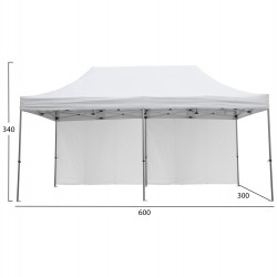 GAZEBO ΕΠΑΓΓΕΛΜΑΤΙΚΟ ΒΑΡΕΩΣ ΤΥΠΟΥ CRESSEN HM21099 ΠΤΥΣΣΟΜΕΝΟ ΑΛΟΥΜΙΝΙΟΥ 3x6x3,4Yμ