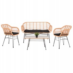 ΣΕΤ ΣΑΛΟΝΙ ΕΞΩΤΕΡΙΚΟΥ ΧΩΡΟΥ 4ΤΜΧ ALLEGRA HM21052 WICKER-ΜΕΤΑΛΛΟ