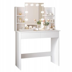 ΤΟΥΑΛΕΤΑ ΜΕ ΦΩΤΙΣΜΟ LED-ΡΑΦΙΑ-ΣΥΡΤΑΡΙΑ LAURYN HM2502.03 ΛΕΥΚΟ 108x40x140Υεκ