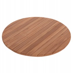 ΕΠΙΦΑΝΕΙΑ ΤΡΑΠΕΖΙΟΥ ΣΤΡΟΓΓΥΛΗ HM18134 ΞΥΛΟ TEAK--ΦΥΣΙΚΟ Φ80x4(πάχος)εκ.