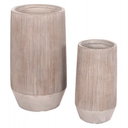 ΣΕΤ 2ΤΜΧ ΓΛΑΣΤΡΕΣ ΚΥΛΙΝΔΡΟΙ ΣΕΙΡΑ GARDENER HM4727 FIBERCLAY-ΧΡΩΜΑ CEMENT Φ35x64Υεκ