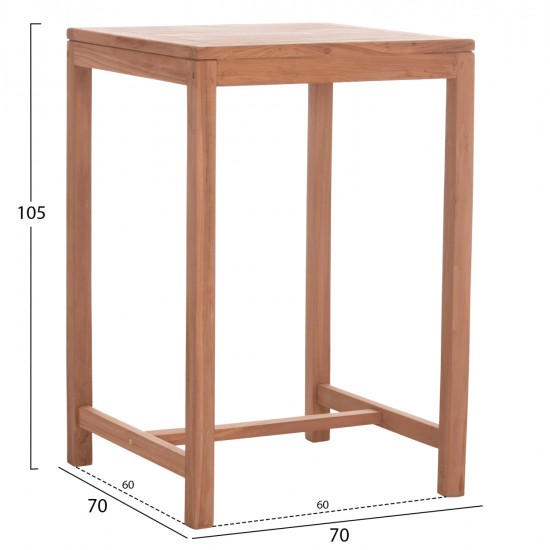 ΤΡΑΠΕΖΙ ΜΠΑΡ ΤΕΤΡΑΓΩΝΟ PRESSCOT HM18113 ΞΥΛΟ TEAK ΣΕ ΦΥΣΙΚΟ 70x70x105Υεκ. ΤΡΑΠΕΖΙ ΜΠΑΡ ΤΕΤΡΑΓΩΝΟ PRESSCOT HM18113 ΞΥΛΟ TEAK ΣΕ ΦΥΣΙΚΟ 70x70x105Υεκ.