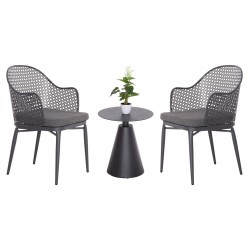 ΣΕΤ LOUNGE 3TMX ΕΞ.ΧΩΡΟΥ OREGO HM21106.01 ΑΛΟΥΜΙΝΙΟ ΣΕ ΣΚΟΥΡΟ ΓΚΡΙ