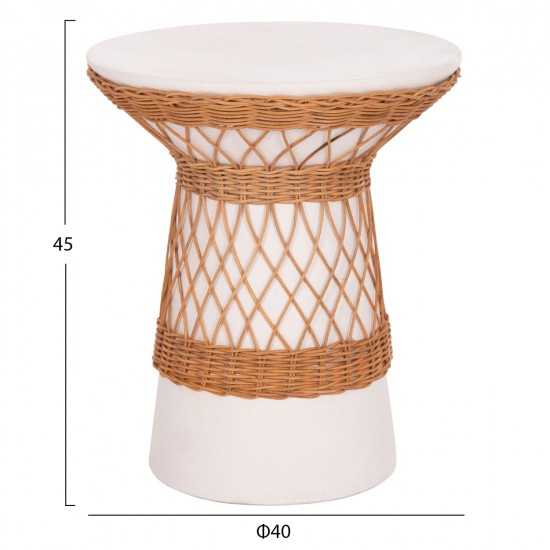 ΒΟΗΘΗΤΙΚΟ ΤΡΑΠΕΖΙ ΣΤΡΟΓΓΥΛΟ DELIA HM18167.02 FIBER CEMENT ΛΕΥΚΟ & RATTAN Φ40x45Υεκ ΒΟΗΘΗΤΙΚΟ ΤΡΑΠΕΖΙ ΣΤΡΟΓΓΥΛΟ DELIA HM18167.02 FIBER CEMENT ΛΕΥΚΟ & RATTAN Φ40x45Υεκ