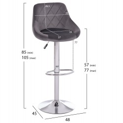 ΣΚΑΜΠΟ ΜΠΑΡ ROSE HM204.41 ΜΕ ΑΜΟΡΤΙΣΕΡ ΧΡΩΜΙΟΥ & ΓΚΡΙ ΒΕΛΟΥΔΟ 48x45x105Υεκ.