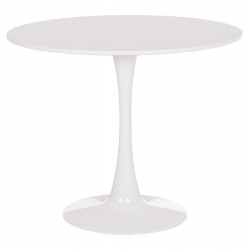 ΤΡΑΠΕΖΙ ΣΤΡΟΓΓΥΛΟ BROLIN HM18141.01 MDF TOP-ΒΑΣΗ ΜΕΤΑΛΛΙΚΗ--ΛΕΥΚΟ Φ90x73Υεκ