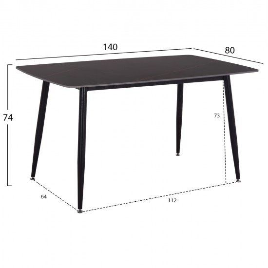 ΤΡΑΠΕΖΙ RAVEN HM18149.02 ΚΕΡΑΜΙΚΟ TOP ΜΕ ΟΨΗ ΜΑΥΡΟ ΜΑΡΜΑΡΟ 140x80x74Υεκ. ΤΡΑΠΕΖΙ RAVEN HM18149.02 ΚΕΡΑΜΙΚΟ TOP ΜΕ ΟΨΗ ΜΑΥΡΟ ΜΑΡΜΑΡΟ 140x80x74Υεκ.