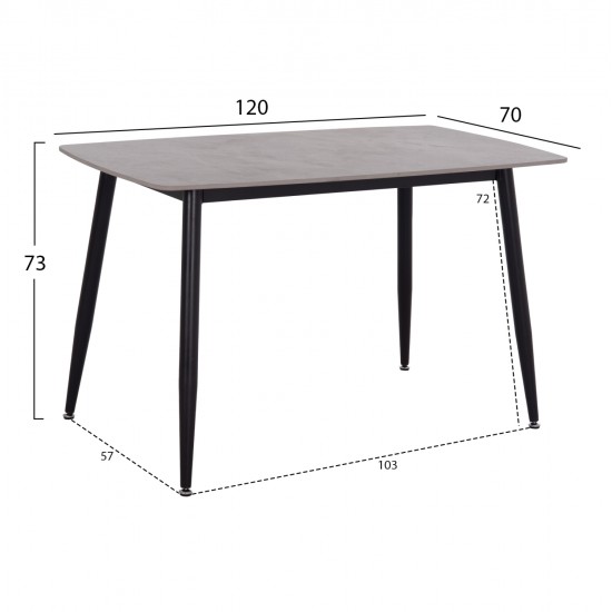 ΤΡΑΠΕΖΙ RAVEN HM9854.13 ΚΕΡΑΜΙΚΟ TOP ΓΚΡΙ ΜΑΡΜΑΡΟ-ΜΑΥΡΟ ΜΕΤΑΛΛΟ 120x70x73Υεκ. ΤΡΑΠΕΖΙ RAVEN HM9854.13 ΚΕΡΑΜΙΚΟ TOP ΓΚΡΙ ΜΑΡΜΑΡΟ-ΜΑΥΡΟ ΜΕΤΑΛΛΟ 120x70x73Υεκ.