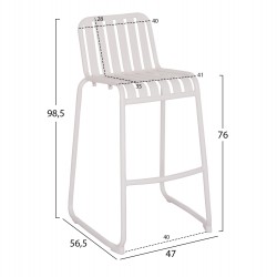 ΣΚΑΜΠΟ ΜΠΑΡ ΑΛΟΥΜΙΝΙΟΥ RACHEL HM6341.02 ΛΕΥΚΟ 47x56,5x98,5Υεκ.