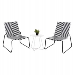 ΣΕΤ LOUNGE 3TMX ΕΞ.ΧΩΡΟΥ PONY HM21193.02 ΜΕΤΑΛΛΟ ΚΑΙ ΣΥΝΘ.RATTAN ΣΕ ΛΕΥΚΟ-ΜΑΥΡΟ