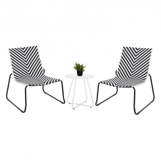ΣΕΤ LOUNGE 3TMX ΕΞ.ΧΩΡΟΥ PONY HM21193.02 ΜΕΤΑΛΛΟ ΚΑΙ ΣΥΝΘ.RATTAN ΣΕ ΛΕΥΚΟ-ΜΑΥΡΟ