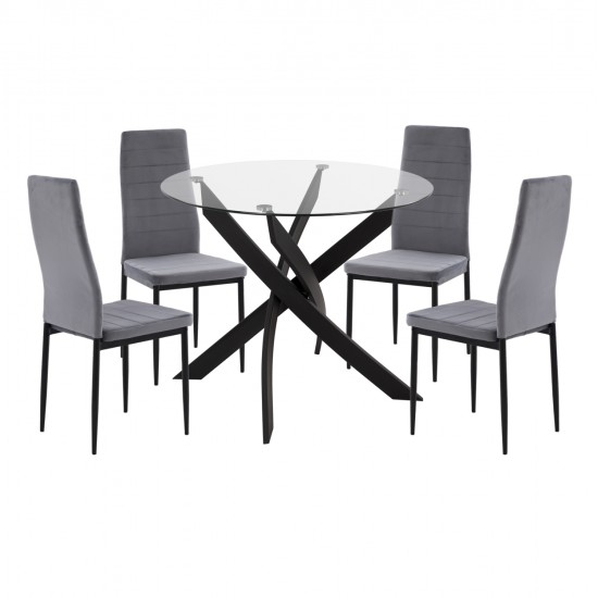 ΣΕΤ ΤΡΑΠΕΖΑΡΙΑΣ 5ΤΜΧ LADY HM21199.01 ΓΥΑΛΙ--ΜΕΤΑΛΛΟ ΣΕ ΜΑΥΡΟ & ΒΕΛΟΥΔΟ ΓΚΡΙ ΣΕΤ ΤΡΑΠΕΖΑΡΙΑΣ 5ΤΜΧ LADY HM21199.01 ΓΥΑΛΙ--ΜΕΤΑΛΛΟ ΣΕ ΜΑΥΡΟ & ΒΕΛΟΥΔΟ ΓΚΡΙ