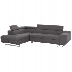 ΓΩΝΙΑΚΟΣ ΚΑΝΑΠΕΣ-ΚΡΕΒΑΤΙ ΜΕ ΑΠΟΘ.ΧΩΡΟ ENCORE HM3301.01L ΓΚΡΙ ΥΦΑΣΜΑ 285x205x90Υεκ.