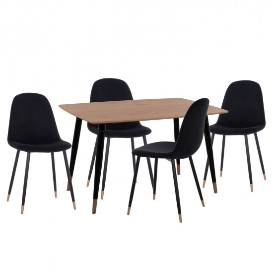 ΣΕΤ ΤΡΑΠΕΖΑΡΙΑΣ 5ΤΜΧ ALIZA HM11196.09 MDF TOP-ΒΕΛΟΥΔΟ & ΜΕΤΑΛΛΟ ΣΕ ΜΑΥΡΟ ΣΕΤ ΤΡΑΠΕΖΑΡΙΑΣ 5ΤΜΧ ALIZA HM11196.09 MDF TOP-ΒΕΛΟΥΔΟ & ΜΕΤΑΛΛΟ ΣΕ ΜΑΥΡΟ