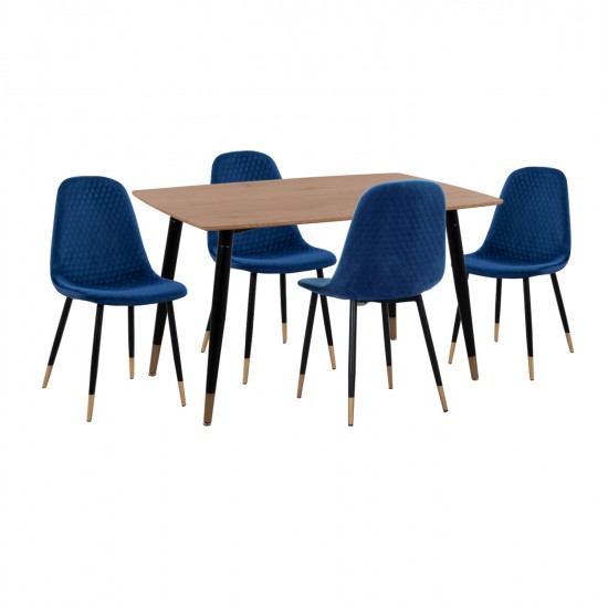 ΣΕΤ ΤΡΑΠΕΖΑΡΙΑΣ 5ΤΜΧ ALIZA HM11196.08 MDF TOP-ΒΕΛΟΥΔΟ ΜΠΛΕ & ΜΕΤΑΛΛΟ ΜΑΥΡΟ ΣΕΤ ΤΡΑΠΕΖΑΡΙΑΣ 5ΤΜΧ ALIZA HM11196.08 MDF TOP-ΒΕΛΟΥΔΟ ΜΠΛΕ & ΜΕΤΑΛΛΟ ΜΑΥΡΟ