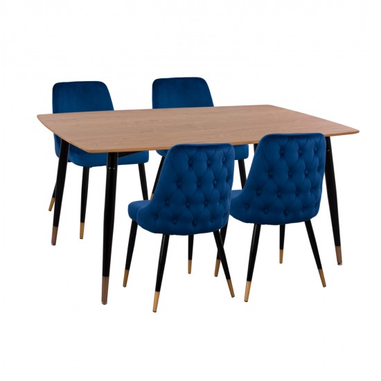 ΣΕΤ ΤΡΑΠΕΖΑΡΙΑΣ 5ΤΜΧ JOLIE HM11198.08 MDF TOP-ΒΕΛΟΥΔΟ ΜΠΛΕ & ΜΕΤΑΛΛΟ ΜΑΥΡΟ ΣΕΤ ΤΡΑΠΕΖΑΡΙΑΣ 5ΤΜΧ JOLIE HM11198.08 MDF TOP-ΒΕΛΟΥΔΟ ΜΠΛΕ & ΜΕΤΑΛΛΟ ΜΑΥΡΟ